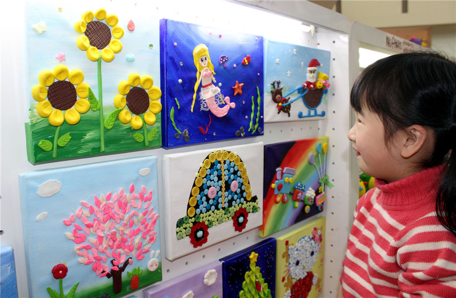 Pintura de masa en una exposición infantil de Suzhou.