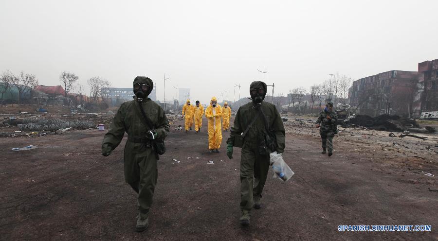 Identifican químicos almacenados en bodega de Tianjin que estalló