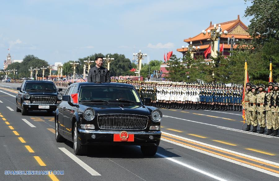 Presidente Xi pasa revista a las fuerzas armadas por primera vez en plaza de Tian'anmen