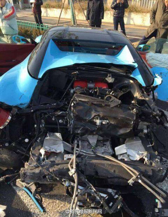 Así quedó un Ferrari 458 después de una fuerte colisión