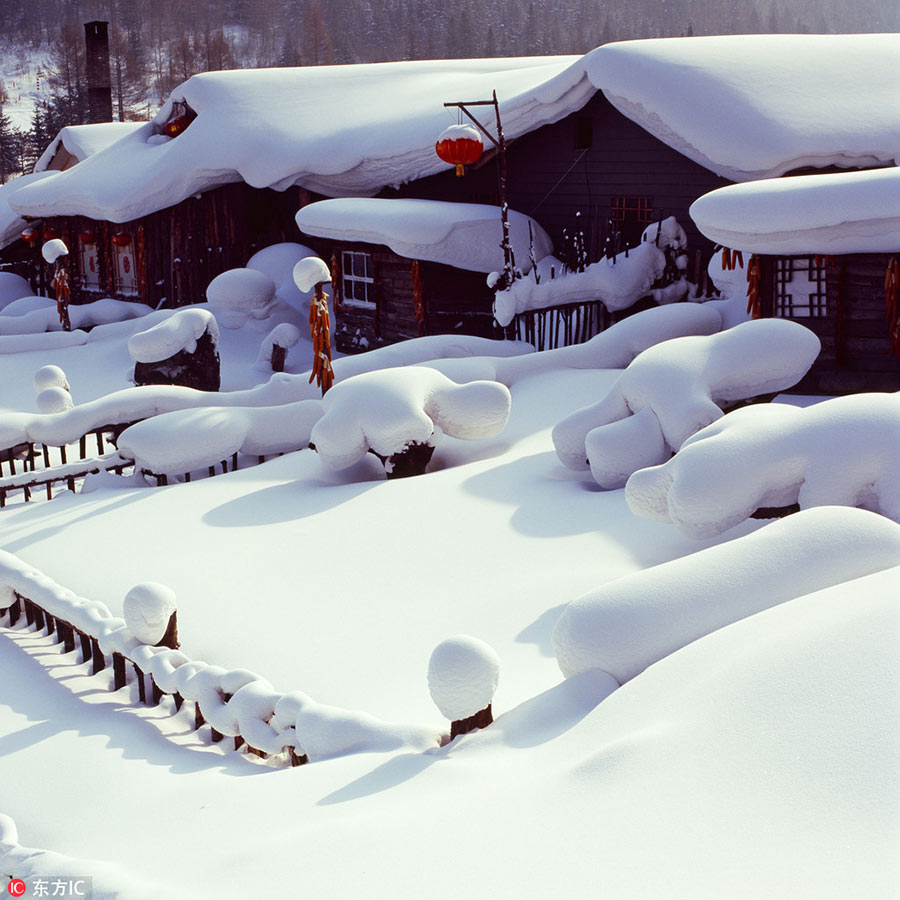 La nieve convierte pueblo de Heilongjiang en un cuento de hadas