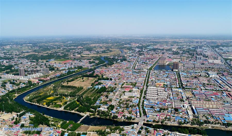 Vista aérea de Nueva área de Xiongan