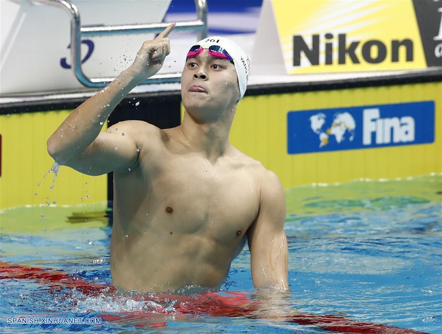 Chino Sun Yang gana título de 400 m libres por 3a ocasión en mundial de FINA