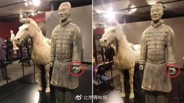 China mantiene una actitud constructiva, a pesar del robo del dedo pulgar de uno de los guerreros de terracota durante la exposición en Estados Unidos