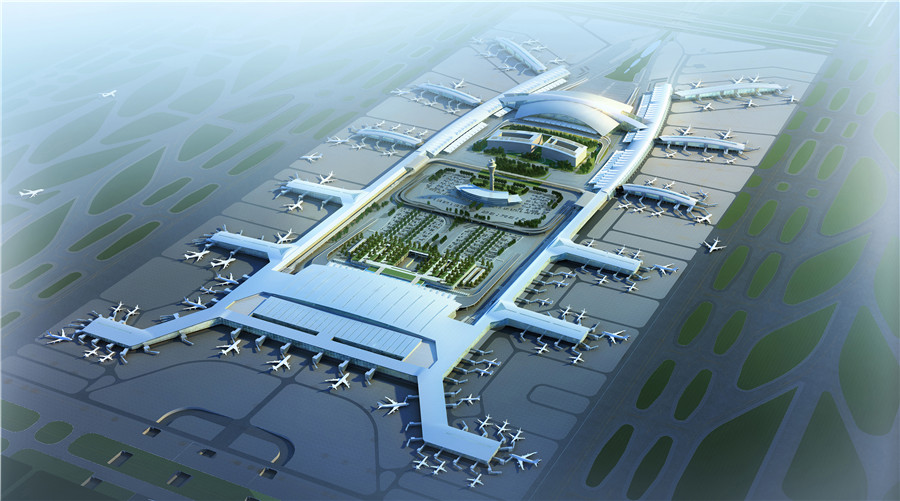 Dise?o de la nueva T2 del aeropuerto internacional Guangzhou Baiyun. [Foto: proporcionada]