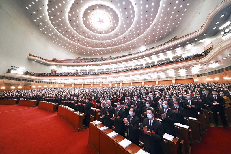 La cuarta sesión de la XIII Asamblea Popular Nacional se inauguró en el Gran Salón del Pueblo en Beijing, el 5 de marzo de 2021. [Foto / Xinhua]