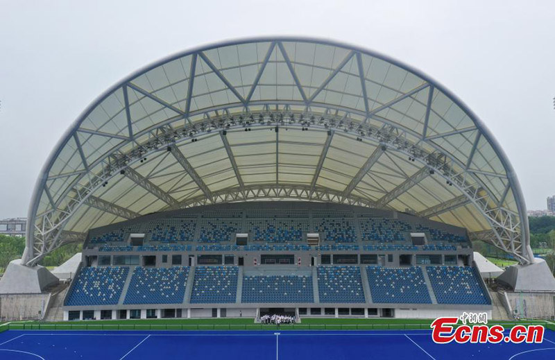 Vista aérea del estadio de hockey de los Juegos Asiáticos de 2022