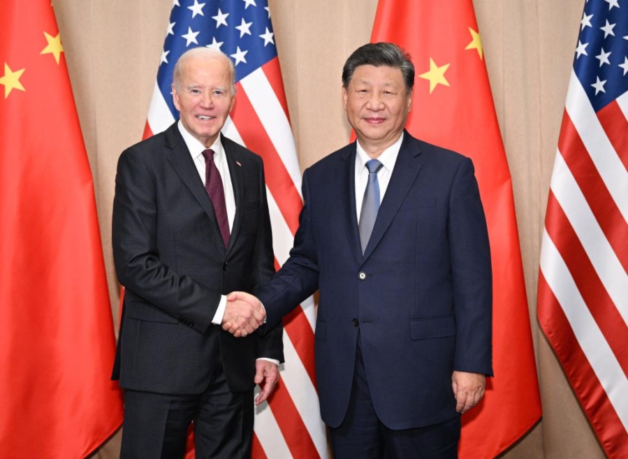 El presidente chino, Xi Jinping, se reúne con el presidente de Estados Unidos, Joe Biden, en Lima, Perú, el 16 de noviembre de 2024. (Xinhua/Li Xueren)